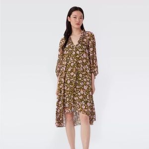 DVF Ileana Chiffon Dress Size M